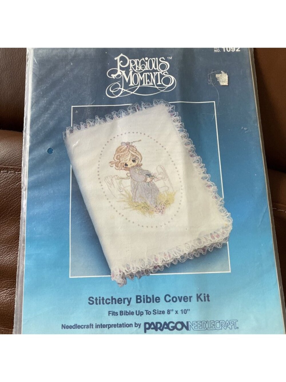 VINTAGE 1984 Paragon Needlecraft Precious Moments Stitchery Bible Cover Kit